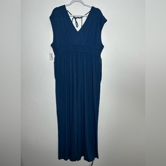 NWT Old Navy Waist-Defined Blue Jumpsuit Stretch Jersey Knit Size XL Maternity - Picture 12 of 13